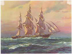 Vintage prints of sailing, ships, boat, marine views